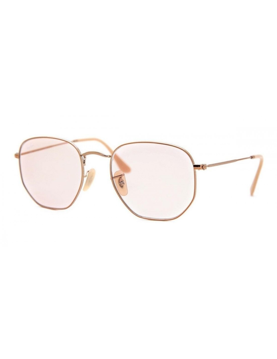 Lentes de sol Ray Ban Rb3548n 91310x Hexagonal Rosa Transparente Original