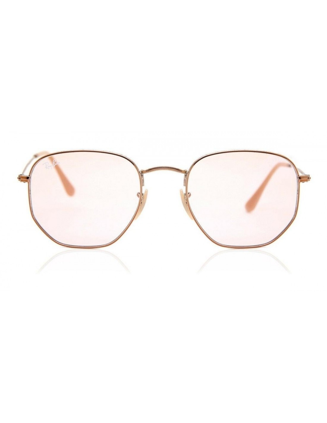 Lentes de sol Ray Ban Rb3548n 91310x Hexagonal Rosa Transparente Original