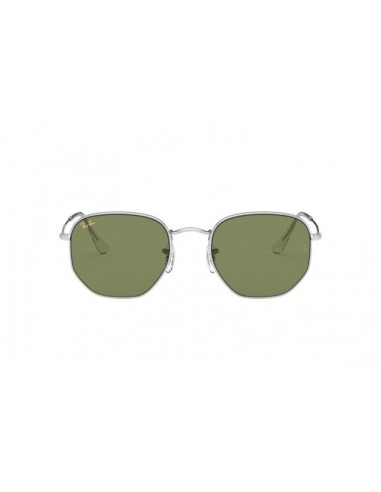 Lentes de sol Ray Ban Rb3548n 9198/4E Hexagonal Flat Plata Verde