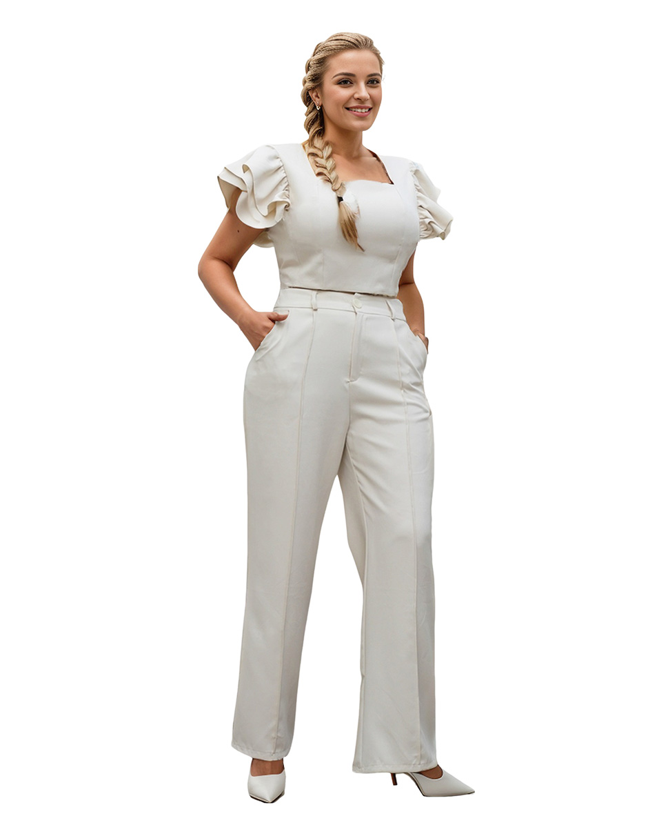 Conjunto de pantalón campana y blusa Bomy Collection casual