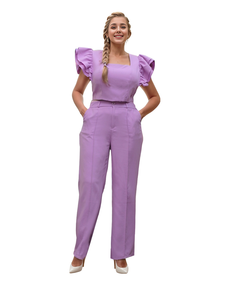 Conjunto de pantalón campana y blusa Bomy Collection casual