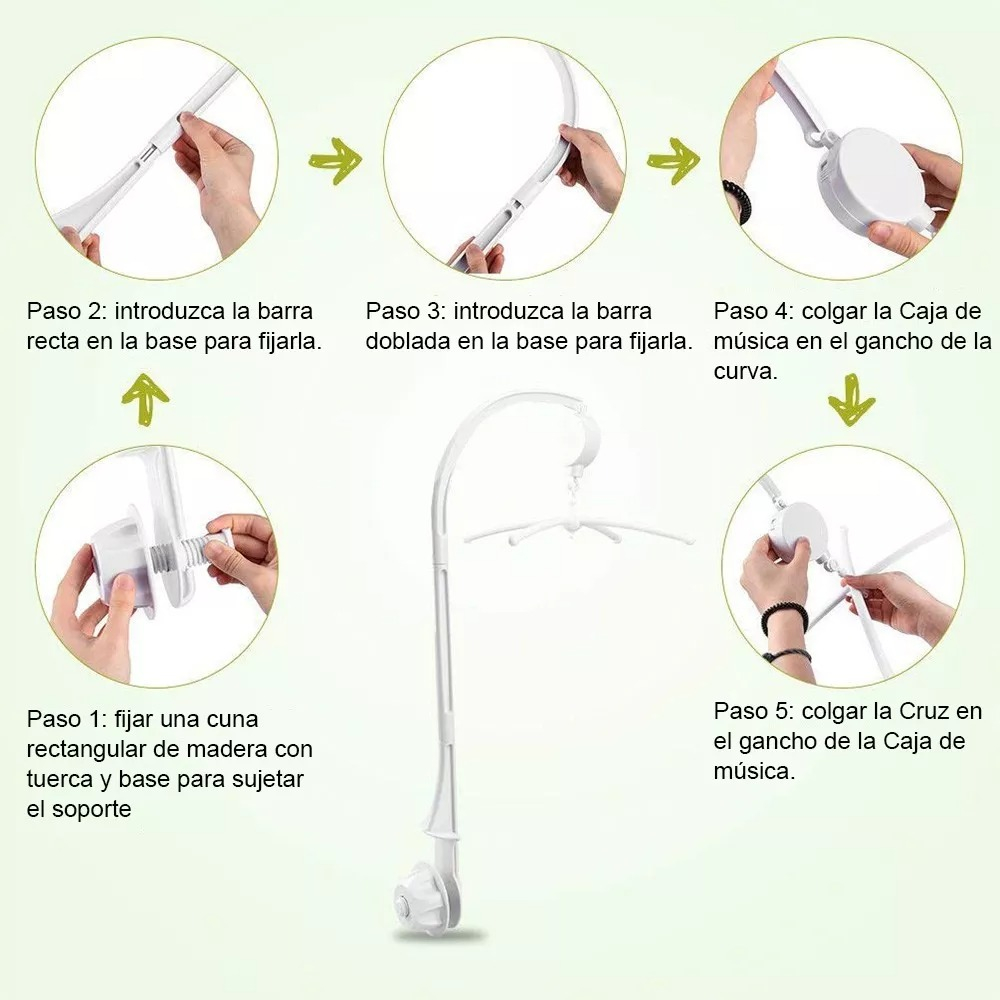 Caja De Música Móvil Wind Up De 26 Pulgadas Para Cuna De Bebe.