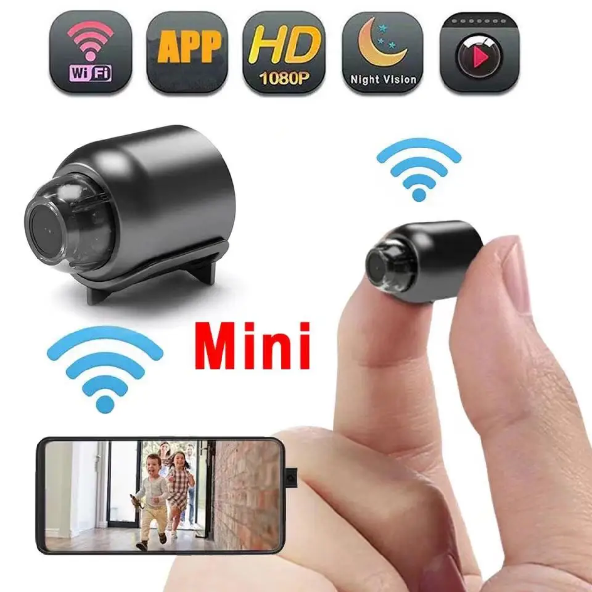 MINICÁMARA HD 1080P INALÁMBRICA SEGURIDAD INTERIOR VIGILANCIA VISIÓN NOCTURNA 3840