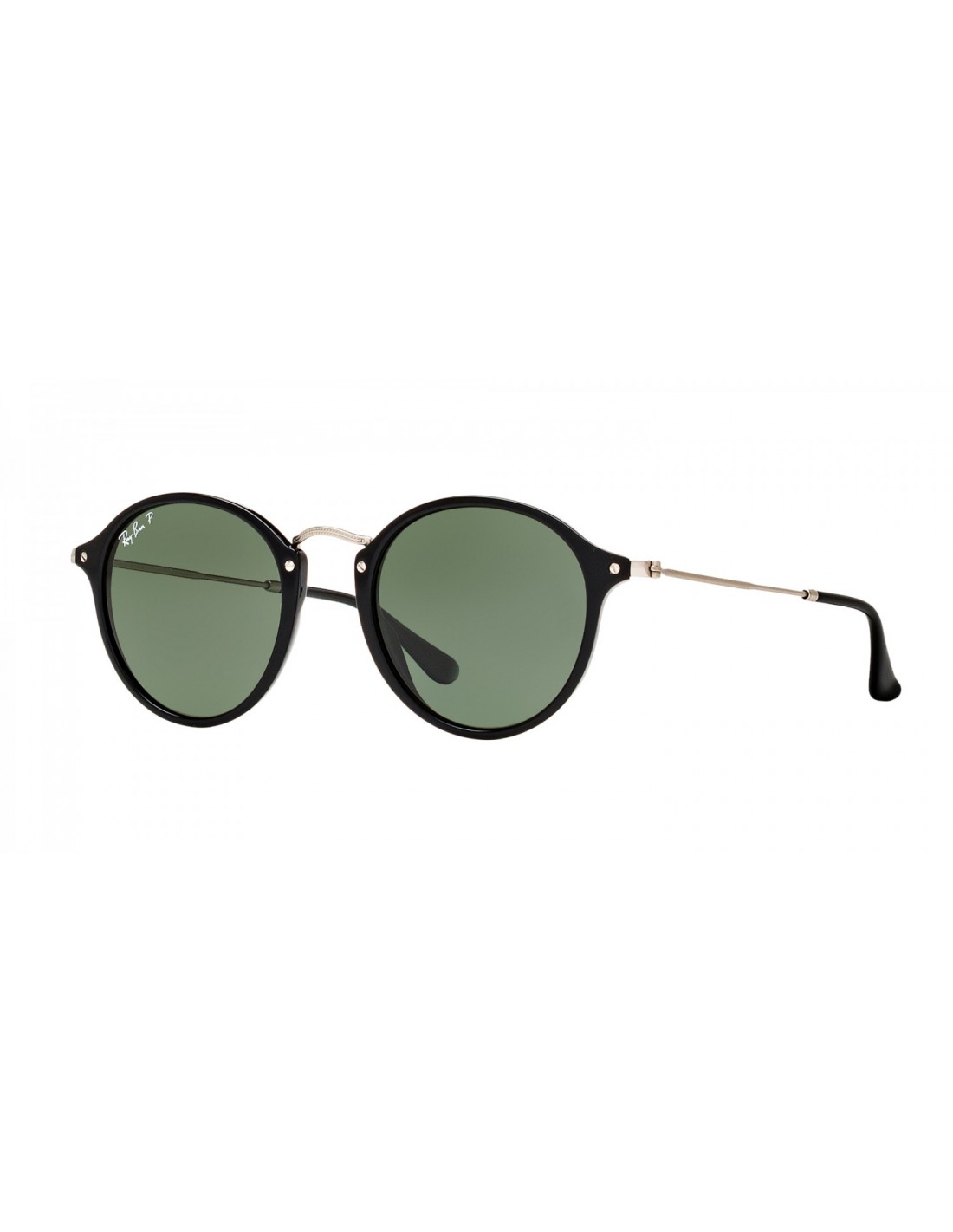 Lentes de sol Ray Ban Rb2447 901/58 Round Fleck Negro Plateado Polarizado