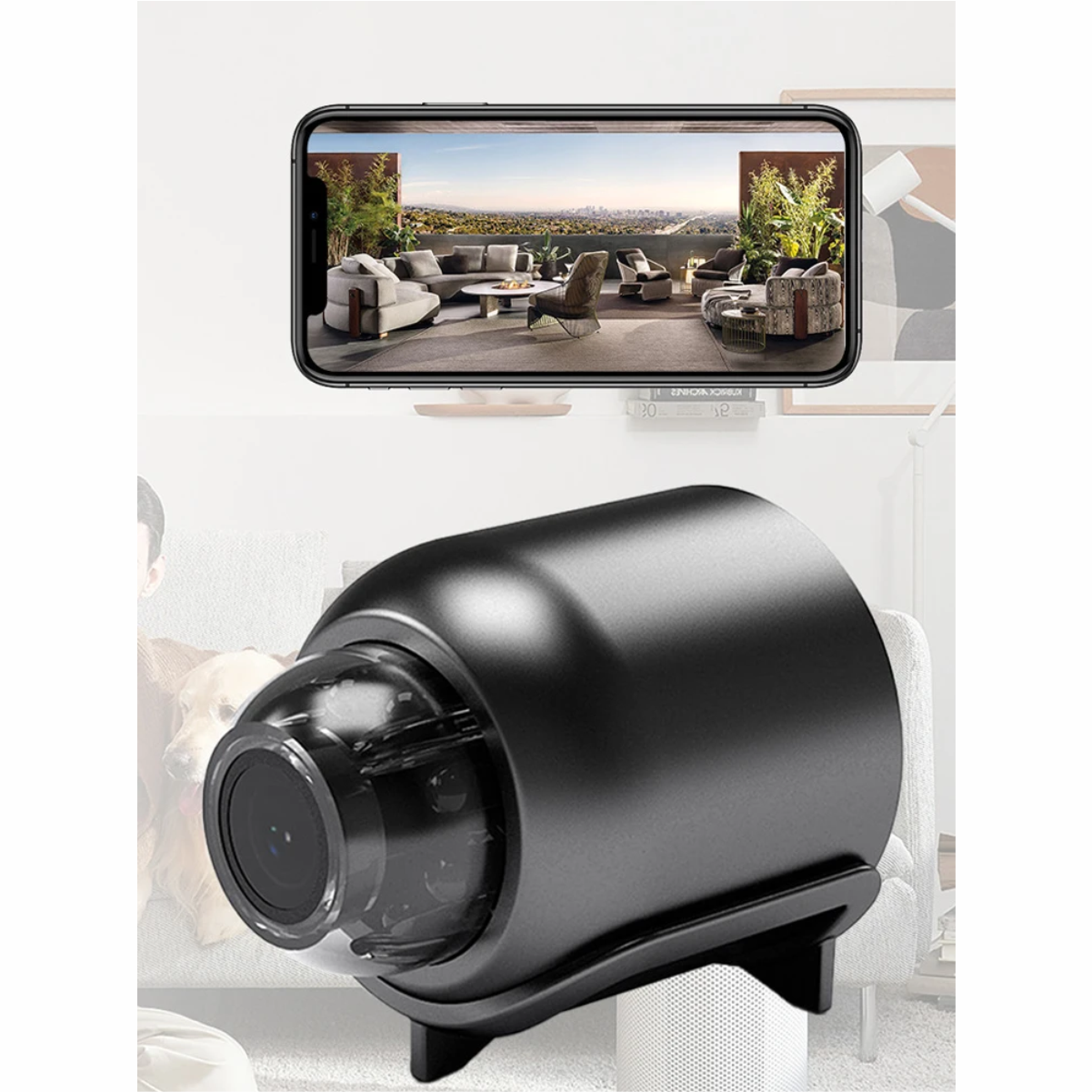 MINICÁMARA HD 1080P INALÁMBRICA SEGURIDAD INTERIOR VIGILANCIA VISIÓN NOCTURNA 3840