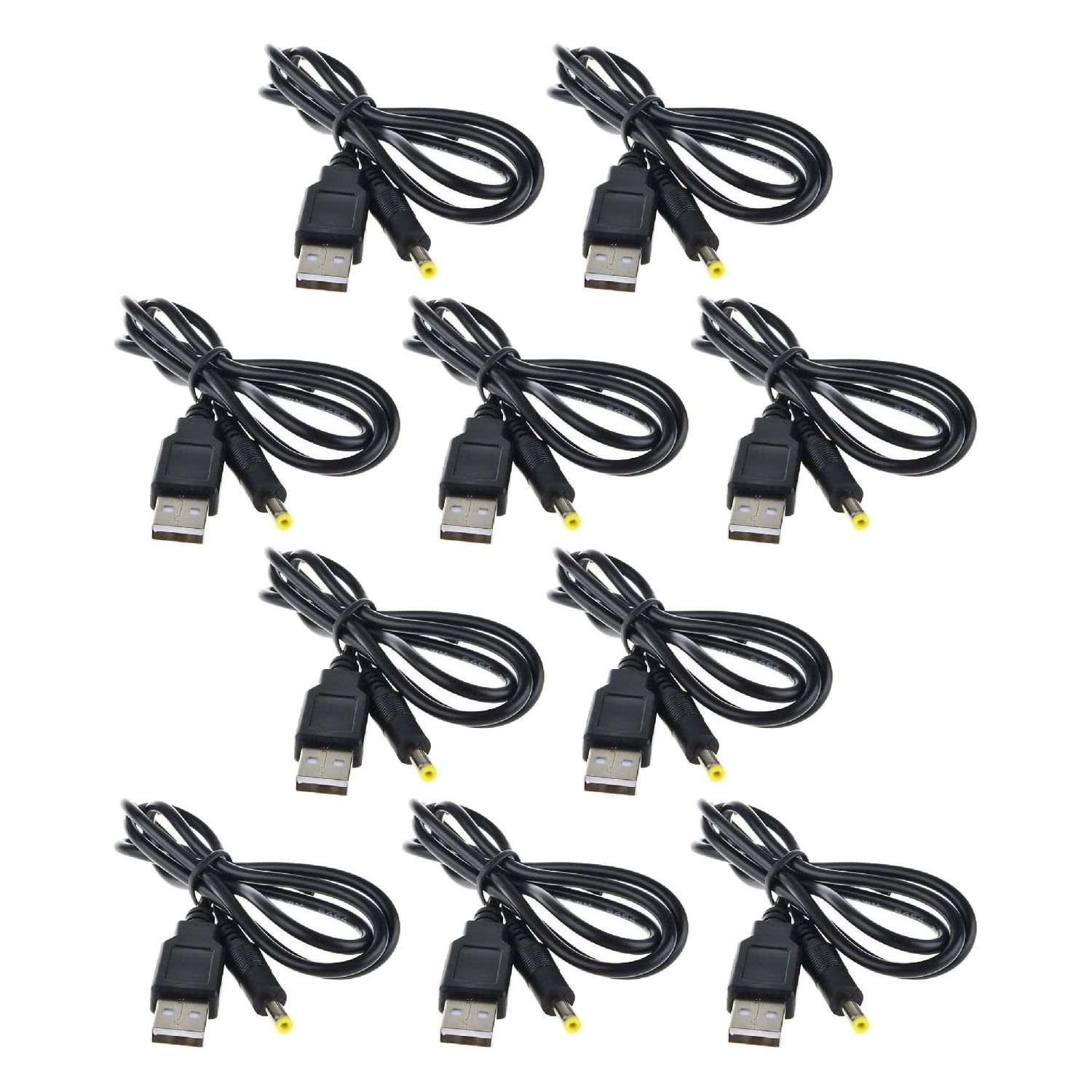 Paquete 10 Cables USB Carga Punta Amarilla 3.5mm Bocina Tablet.