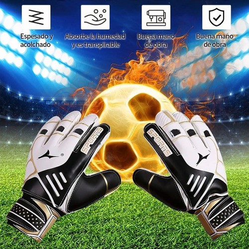"Guantes Profesionales Con Varillas Para Portero De Fútbol Talla 8 blancos "