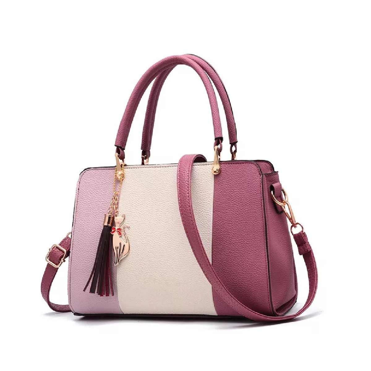 Bolsa Mujer Dama Moda Rosa Oscuro Gato.