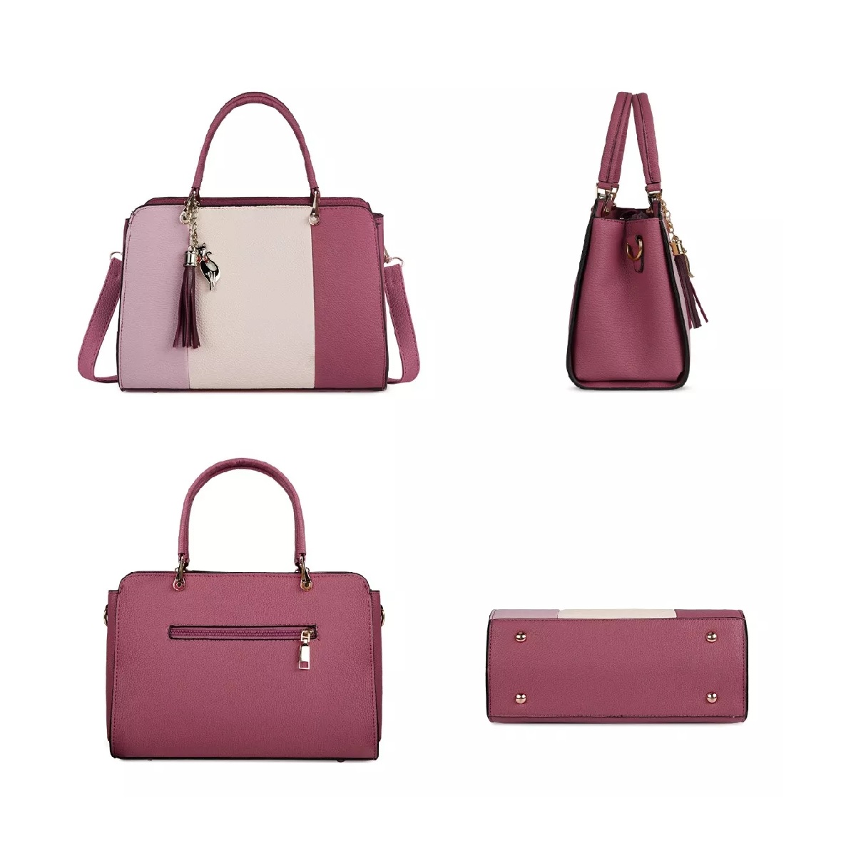 Bolsa Mujer Dama Moda Rosa Oscuro Gato.