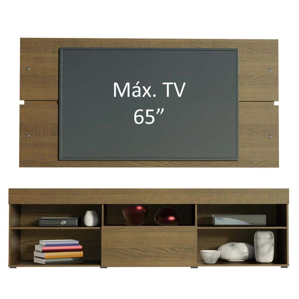 Centro de Entretenimiento para Tv hasta 65 Pulgadas Madesa Miami Marrón.