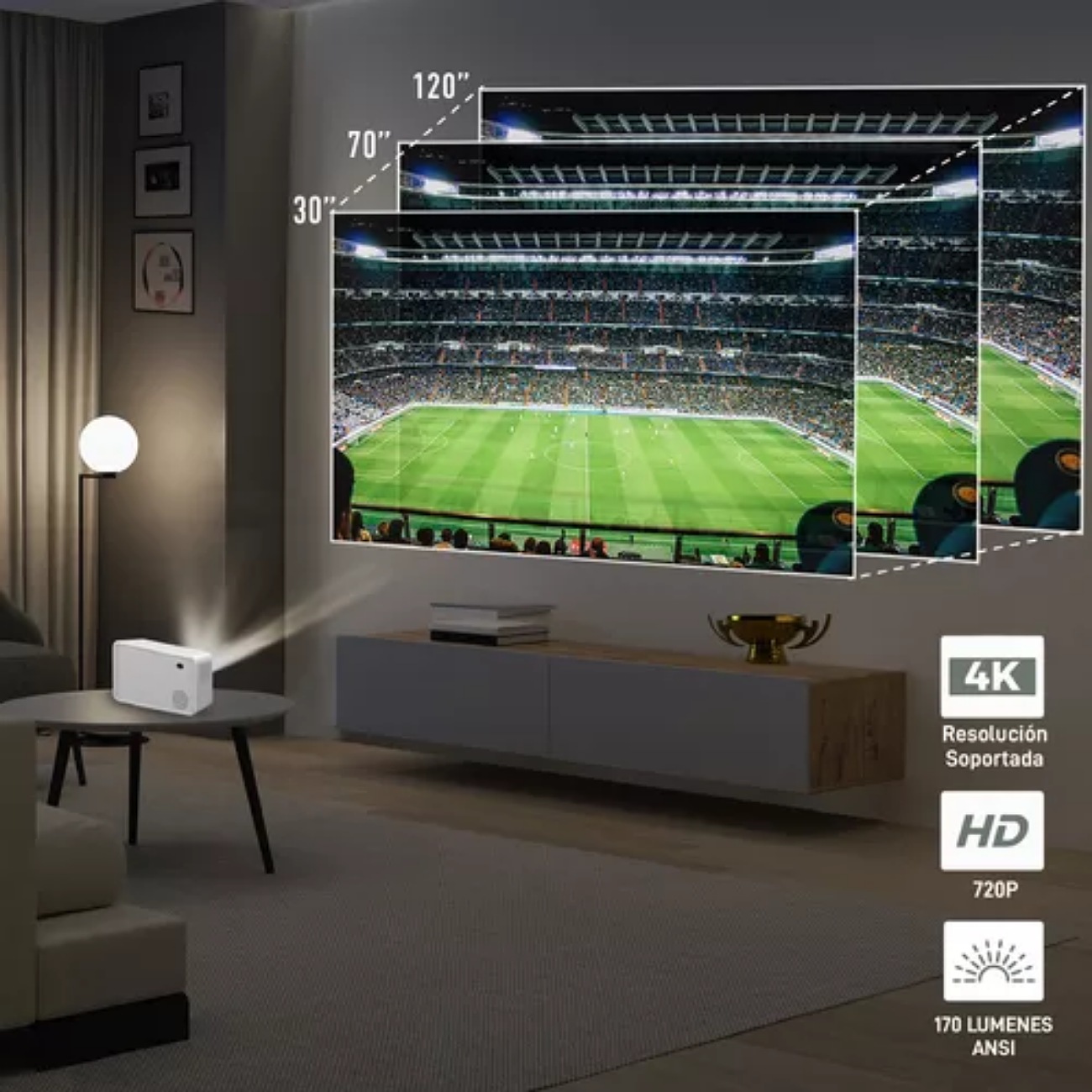 Proyector Chowa 4k Hd Android Wifi 170lm Ansi