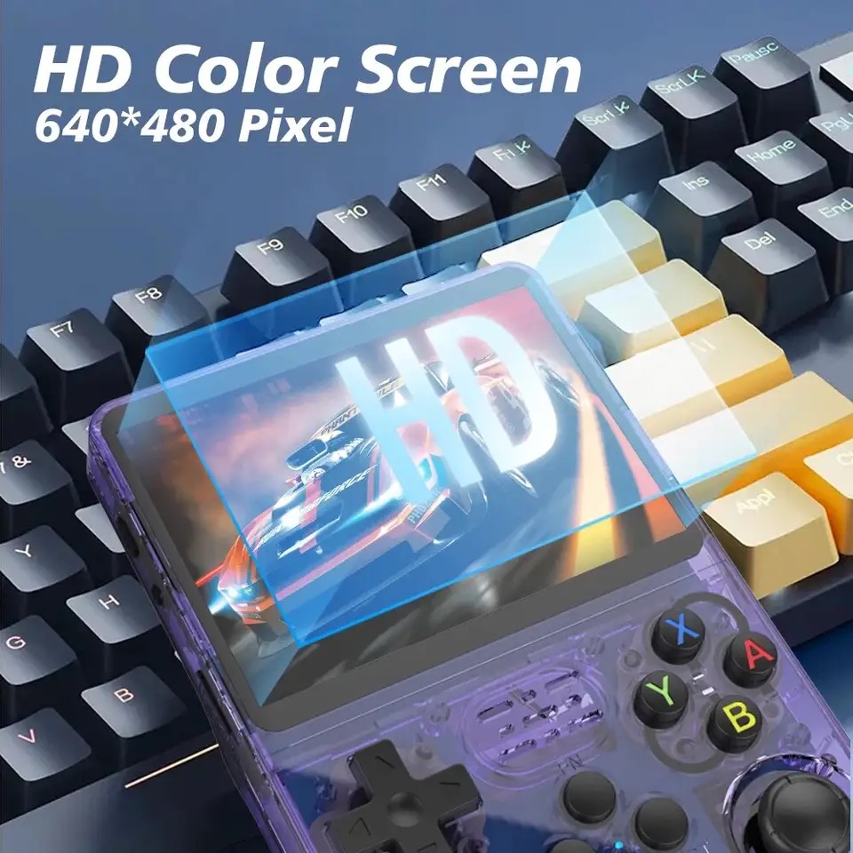 Consola de Videojuegos Portátil Retro R36s 64GB - Morado
