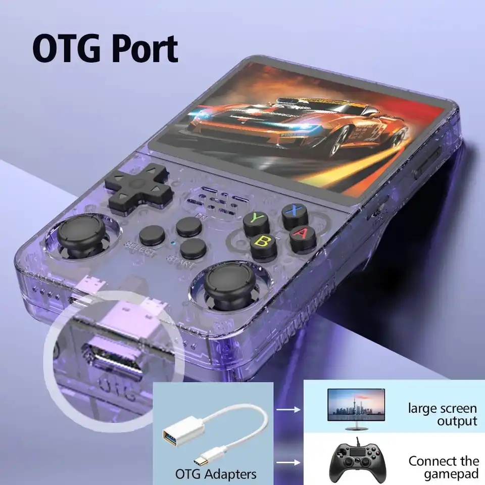 Consola de Videojuegos Portátil Retro R36s 64GB - Morado