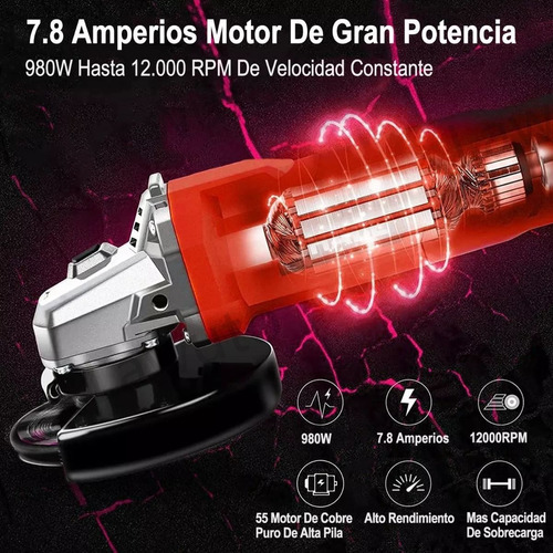 Esmeriladora Angular 2200 W 3 En 1 Con Taladro Y Motosierras