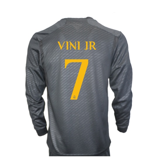 Nuevo! Jersey Real Madrid 2023/2024 Tercero Negro Manga Larga Vinicius Jr 7 Talla L.