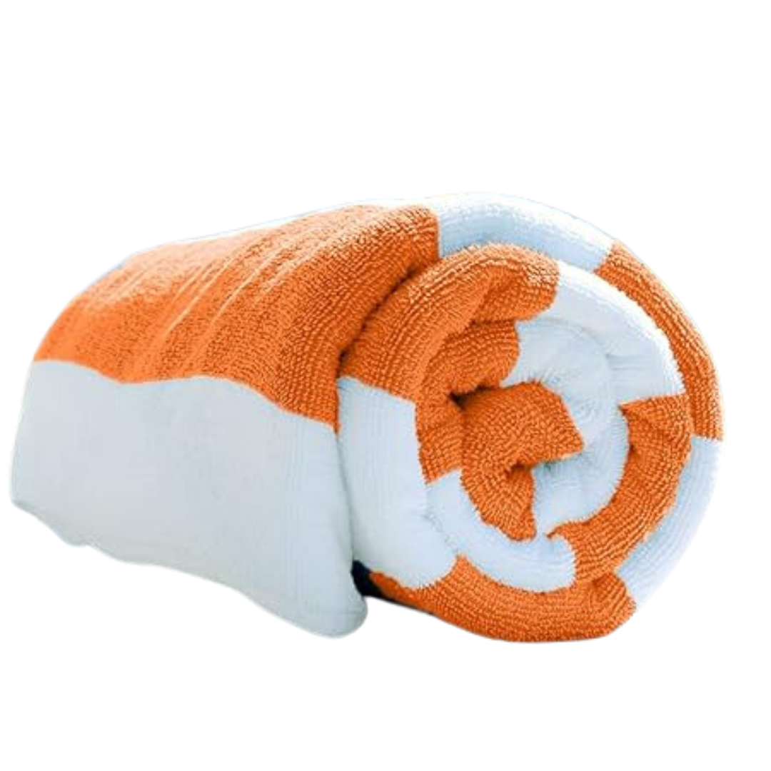  Toalla de Rayas Naranja, 1 Toalla para alberca, Playa, SPA, Jacuzzi, Sauna y Uso Interior y Exterior Extra Suaves y absorbentes 100x180cm 500gr 100% Poliester Microfibra