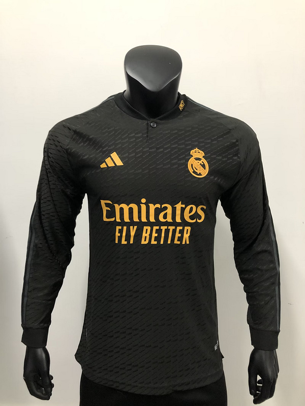 Nuevo! Jersey Real Madrid 2023/2024 Tercero Negro Manga Larga Vinicius Jr 7 Talla M