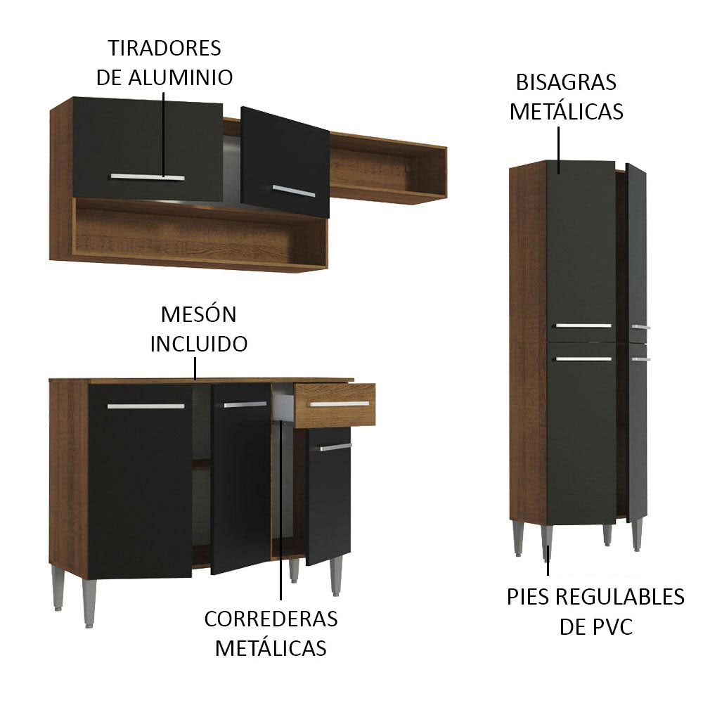 Mueble de Cocina Compacto 229cm Emilly Pop Madesa 02