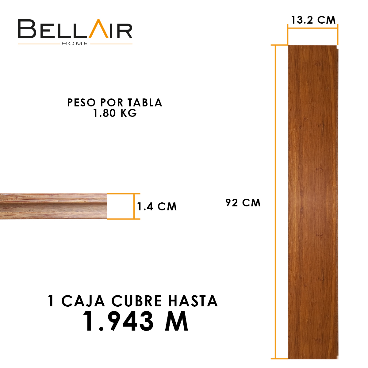 Piso 100% De Bambú Carbonizado Liso Vertical.