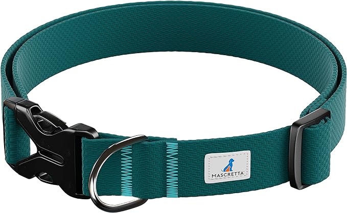 MASCRETTA Collar para Perro con diseño Ajustable de Algodón Compatible con Cualquier Correa. Collar para Razas Chicas, Medianas o Grandes. Collar para Perro y Gato. Dog Collar (Azul, S).