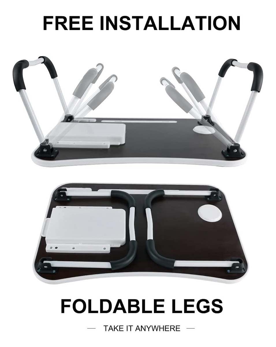Mesa Para Cama Desayuno Plegable Notebook Laptop Portátil Multiusos MADERA.