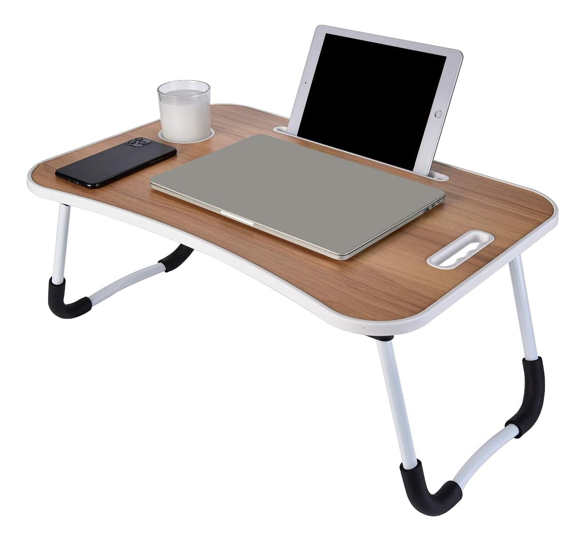 Mesa Para Cama Desayuno Plegable Notebook Laptop Portátil Multiusos MADERA.