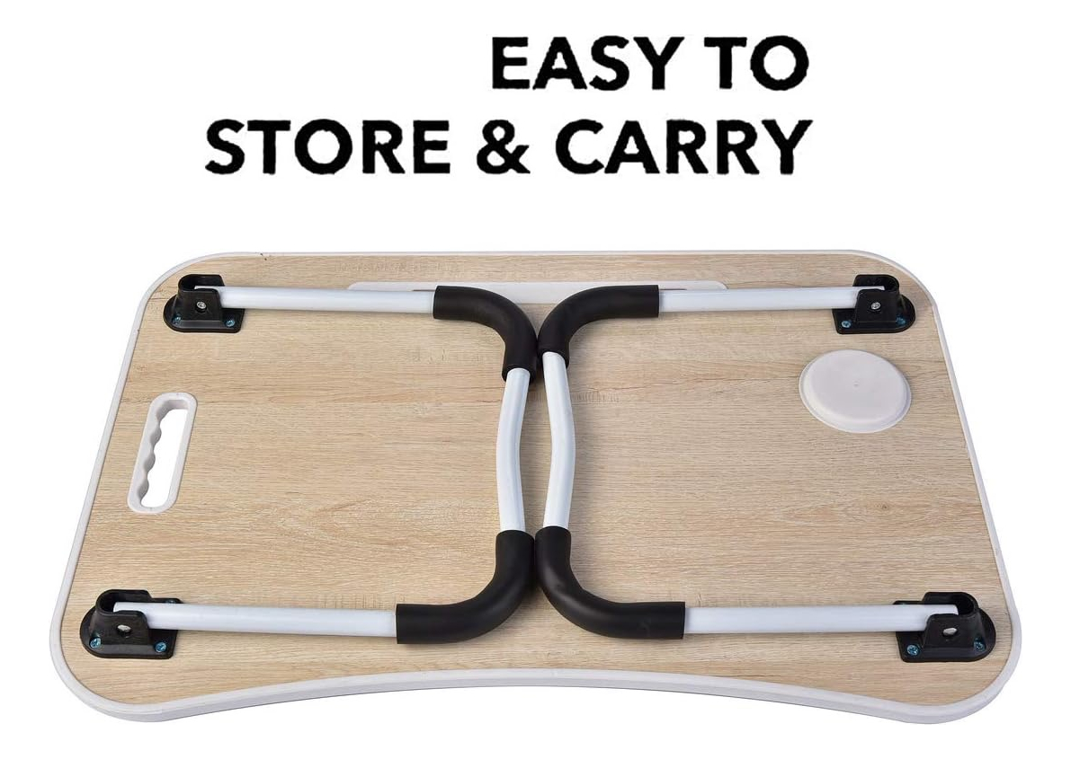 Mesa Para Cama Desayuno Plegable Notebook Laptop Portátil Multiusos MADERA.