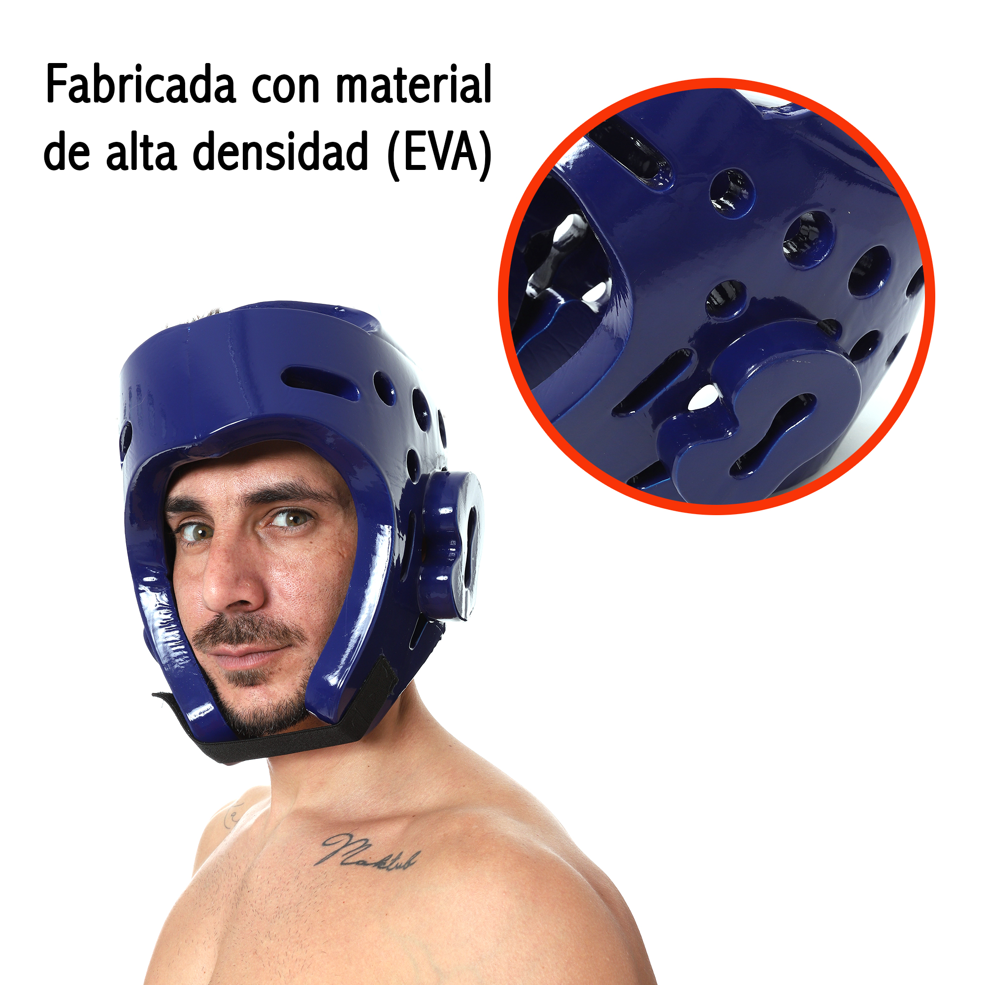 Casco Careta Abierto Taekwondo Box Ajustable Pomulo Protector Azul Chica Small.