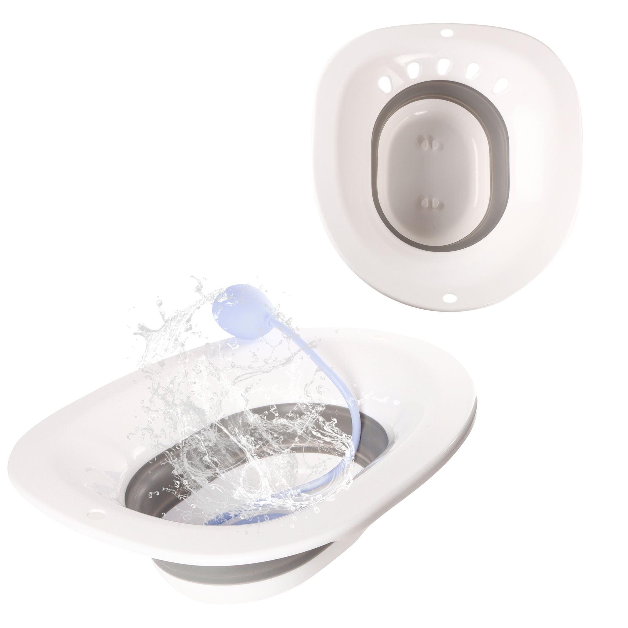 Kit De Baño Para Hemorroides Asiento De Inodoro Bidet Masaje GRIS