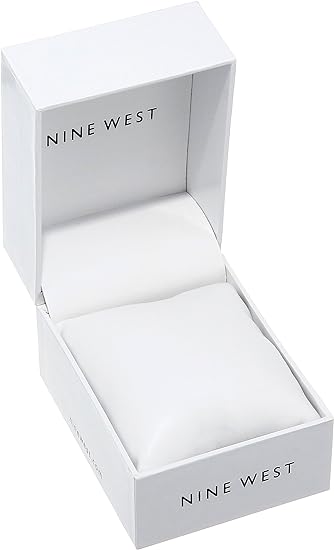  Reloj de mujer Nine West de diseñador 36mm NW/2435PRGY Negro Mate.