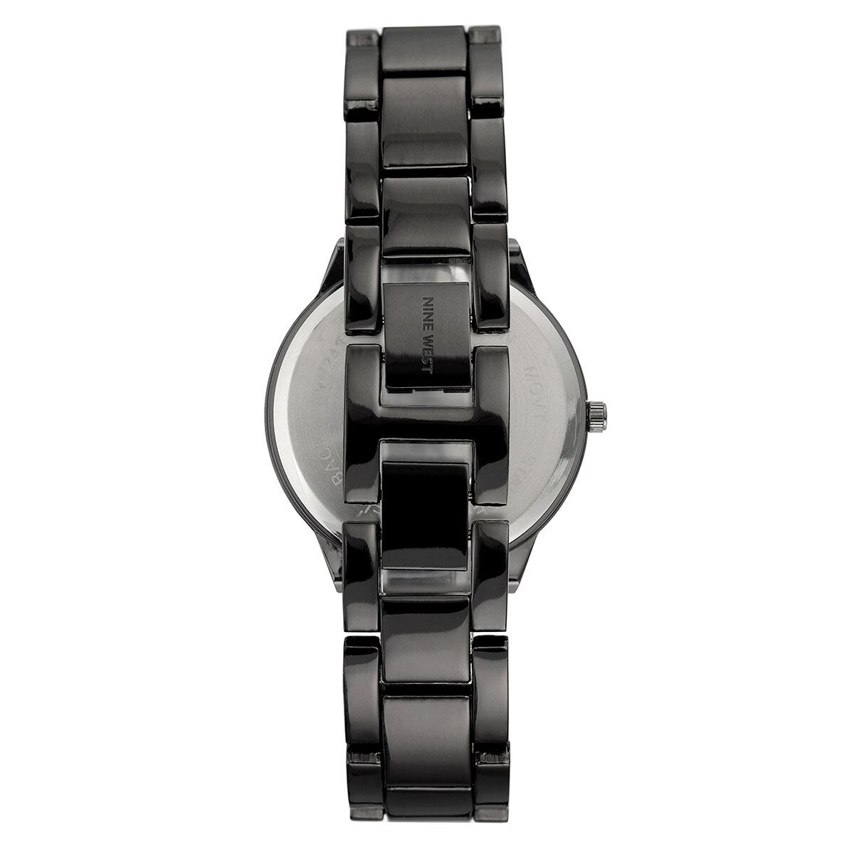  Reloj de mujer Nine West de diseñador 36mm NW/2435PRGY Negro Mate.