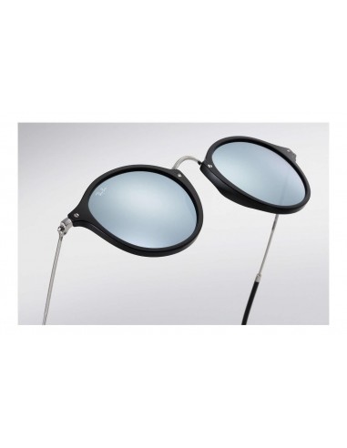 Lentes de sol Ray Ban Rb2447 901/30 Round Fleck Plata Espejo Negro