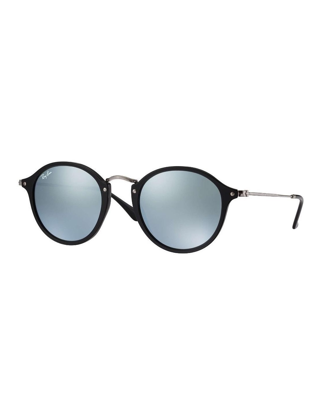 Lentes de sol Ray Ban Rb2447 901/30 Round Fleck Plata Espejo Negro