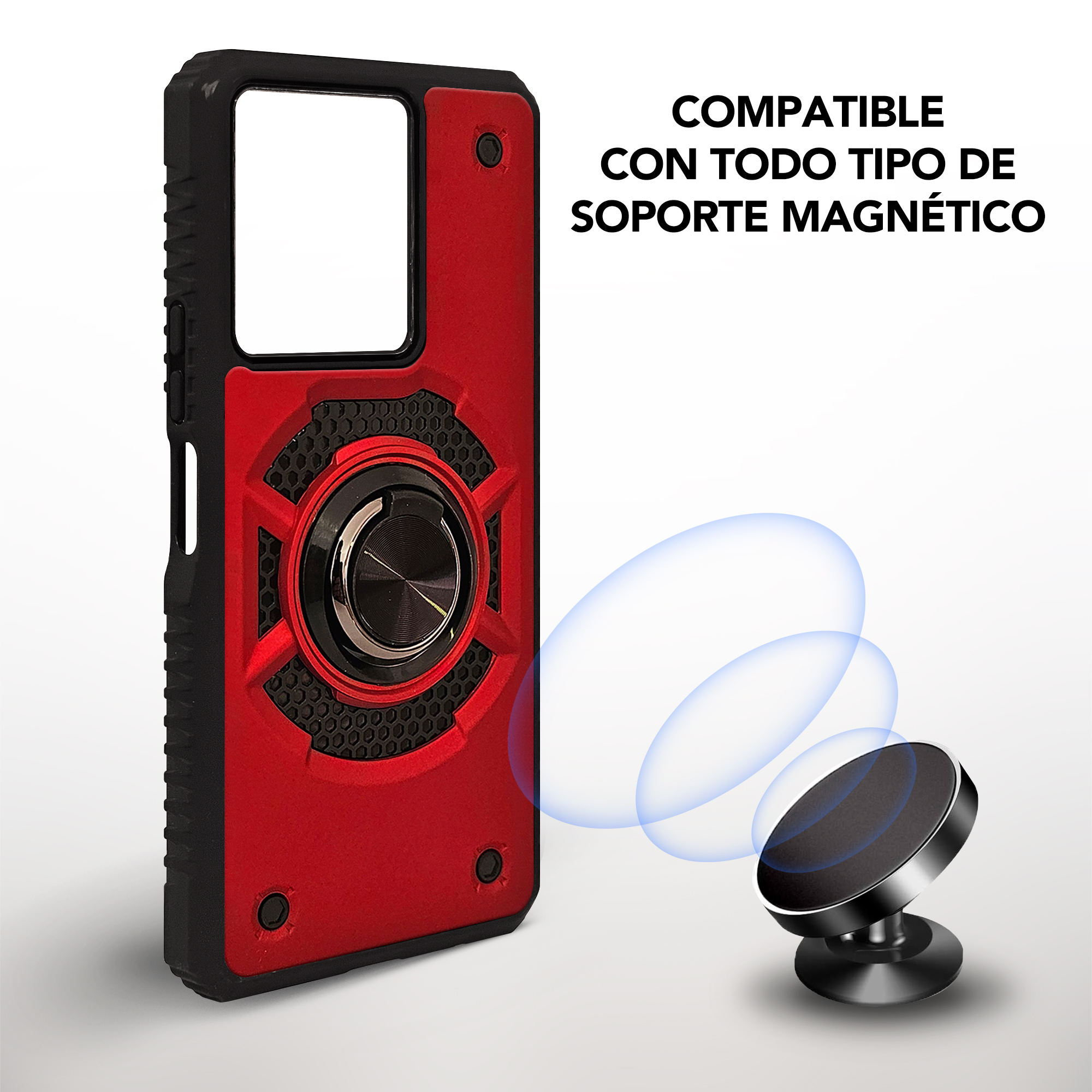 Funda Uso Rudo con Anillo Capitán Para Xiaomi Redmi Note 13 Pro Azul