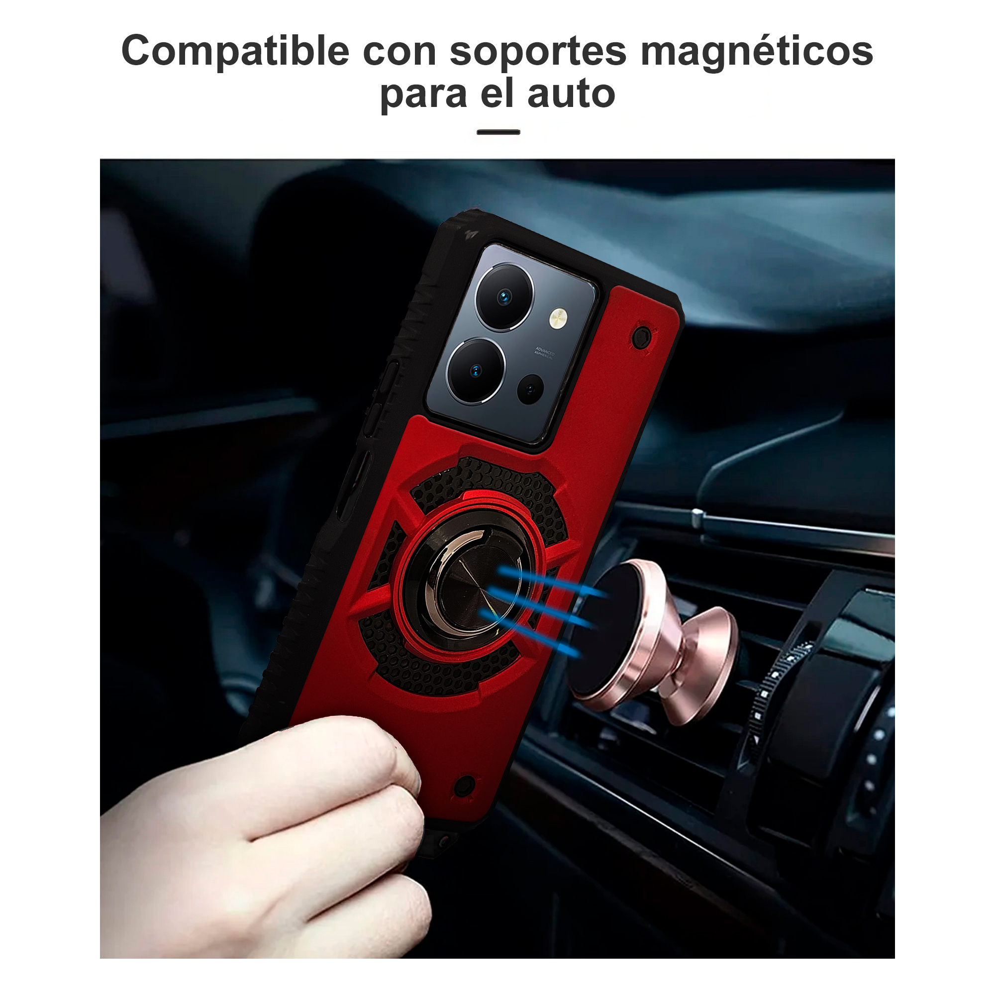 Funda Uso Rudo con Anillo Capitán Para Xiaomi Redmi Note 13 Pro Azul