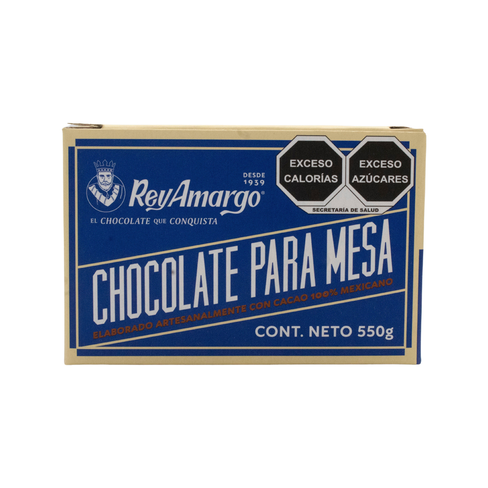 Chocolate Para Mesa Rey Amargo Tradicional 550g Caja 5 Tab