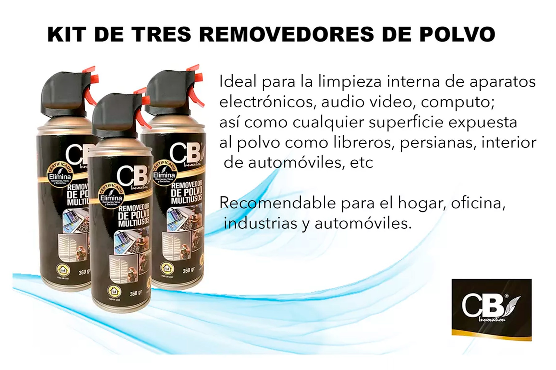 3 Aires Comprimido Limpieza Removedor De Polvo P Pc 600ml.