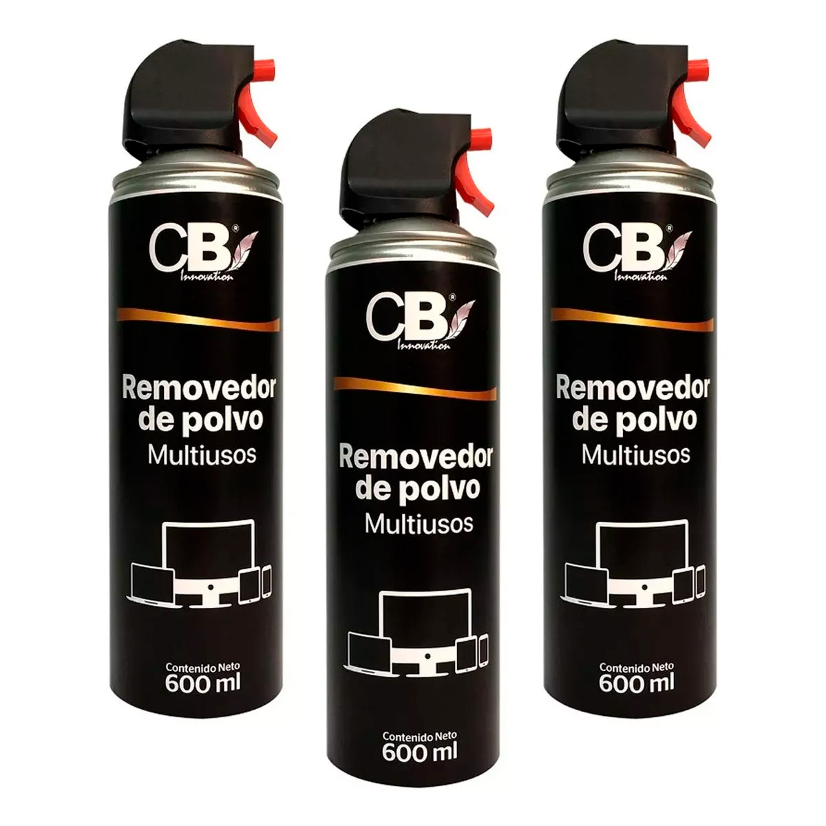 3 Aires Comprimido Limpieza Removedor De Polvo P Pc 600ml.