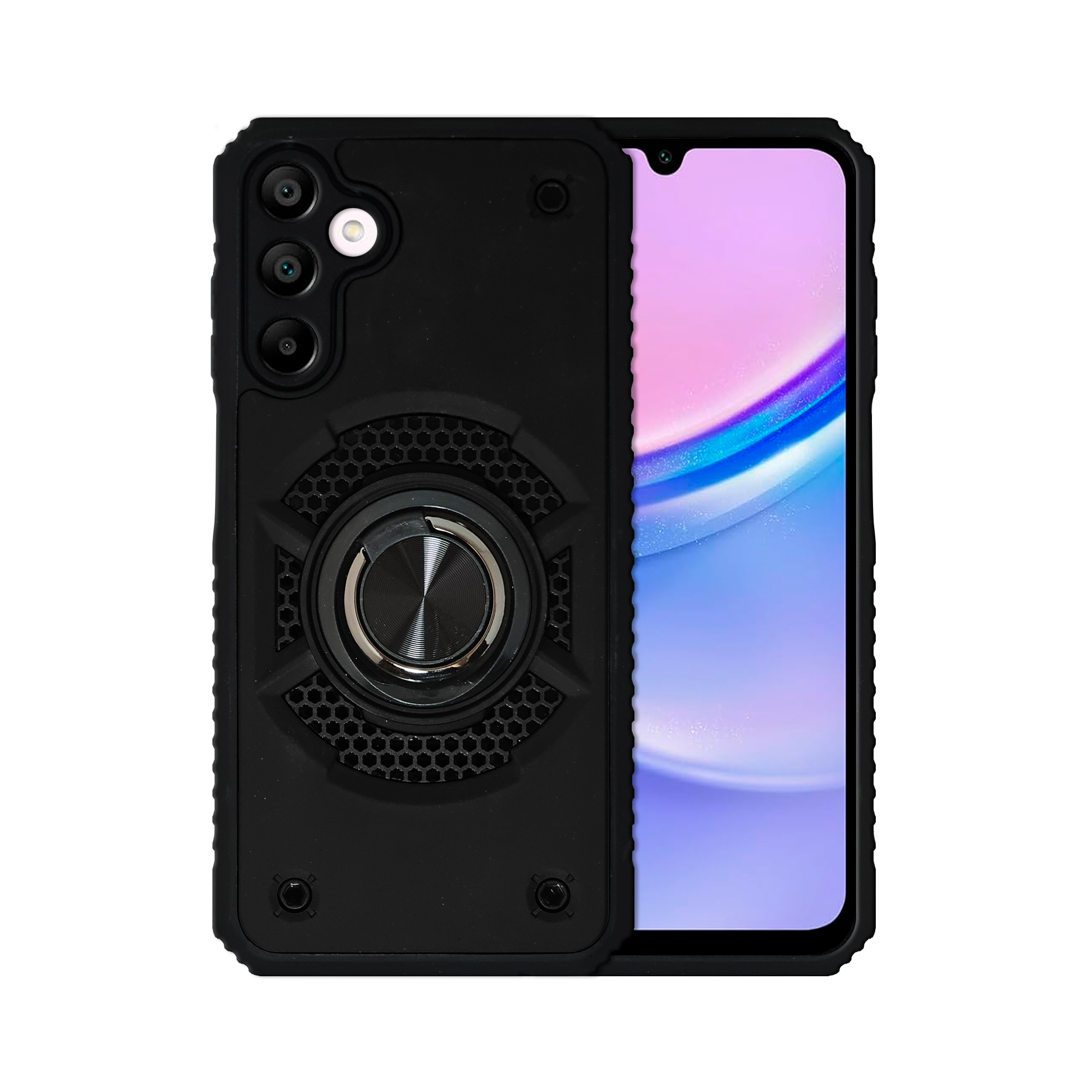 Funda Uso Rudo con Anillo Capitán Para Samsung A15 Negro