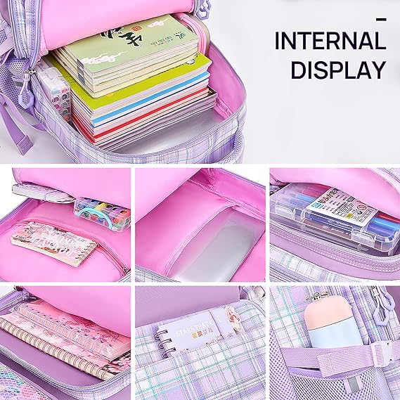 A AMLEBE Mochilas Escolares para Niñas, Mochila Escolar de Gran Capacidad para Primaria, Mochila Escolar Impermeable para Niños, Mochila Bolsa Libro para Niñas Adolescentes.