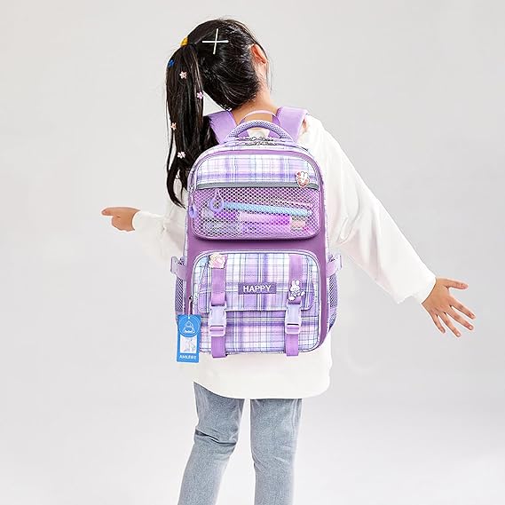A AMLEBE Mochilas Escolares para Niñas, Mochila Escolar de Gran Capacidad para Primaria, Mochila Escolar Impermeable para Niños, Mochila Bolsa Libro para Niñas Adolescentes.