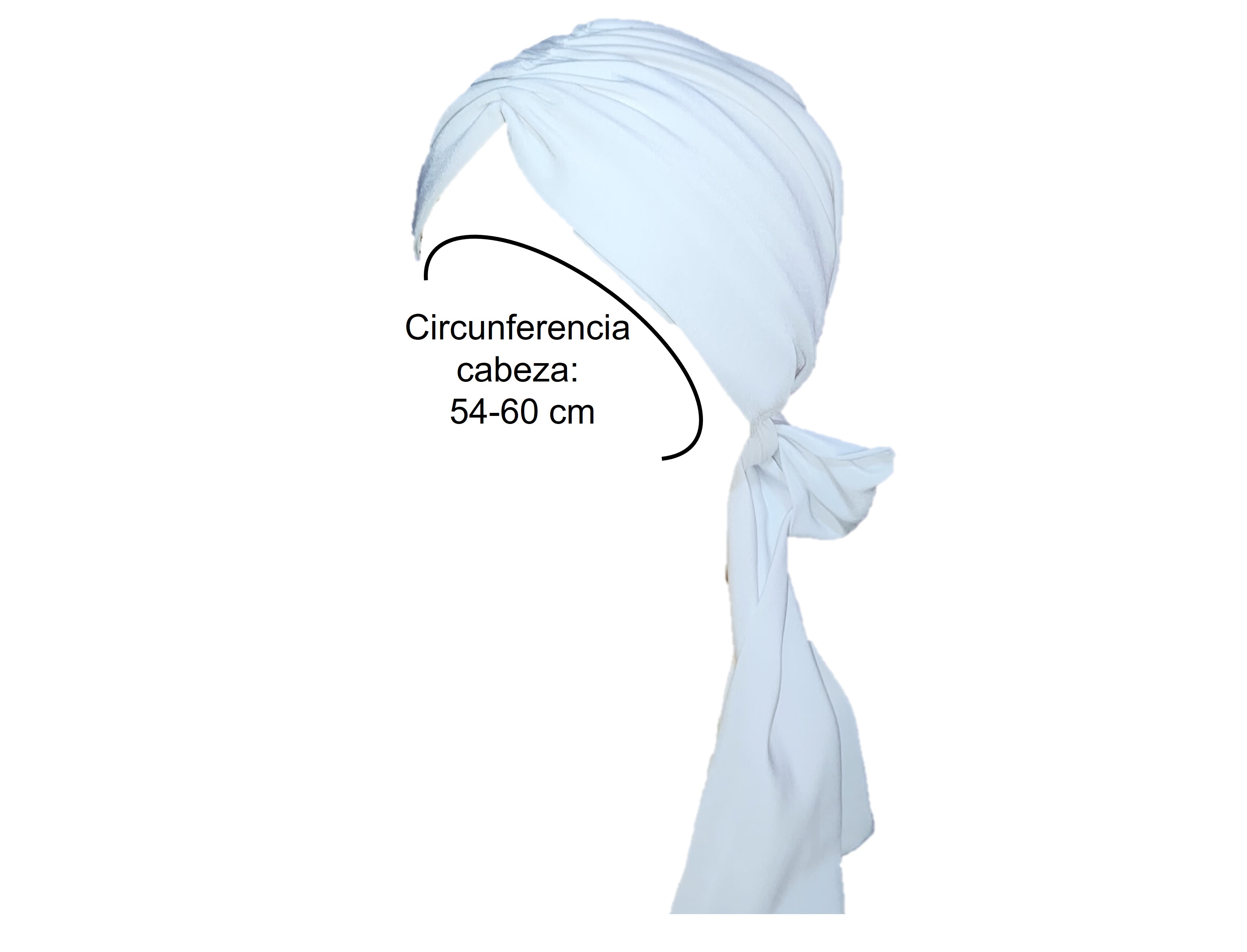 Turbante Dama Gorro Oncológico Con Banda Quimio Algodón Blanco.