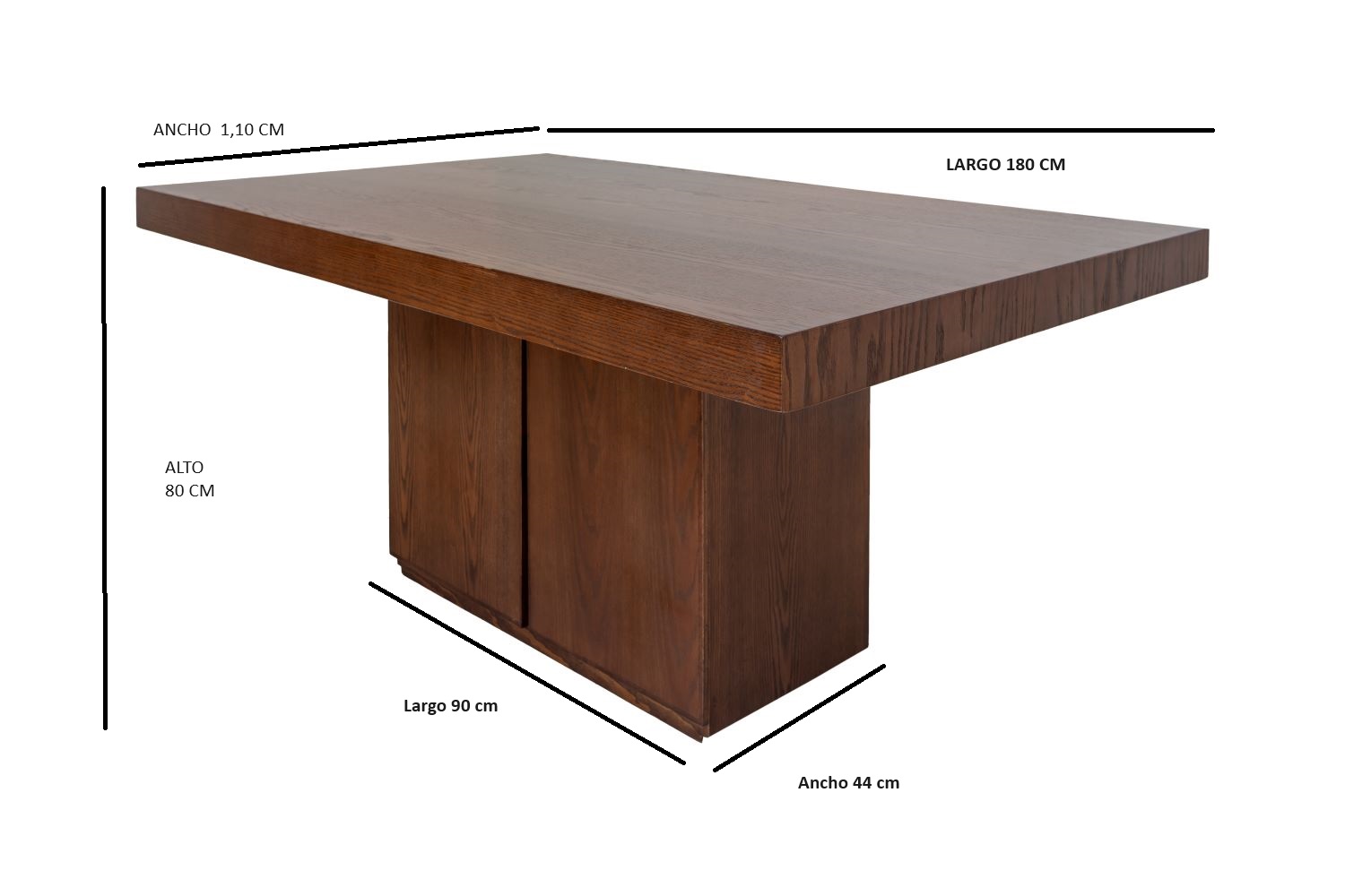 Comedor Home Sweet Home, Modelo Antea, Madera de Parota para 6 personas..