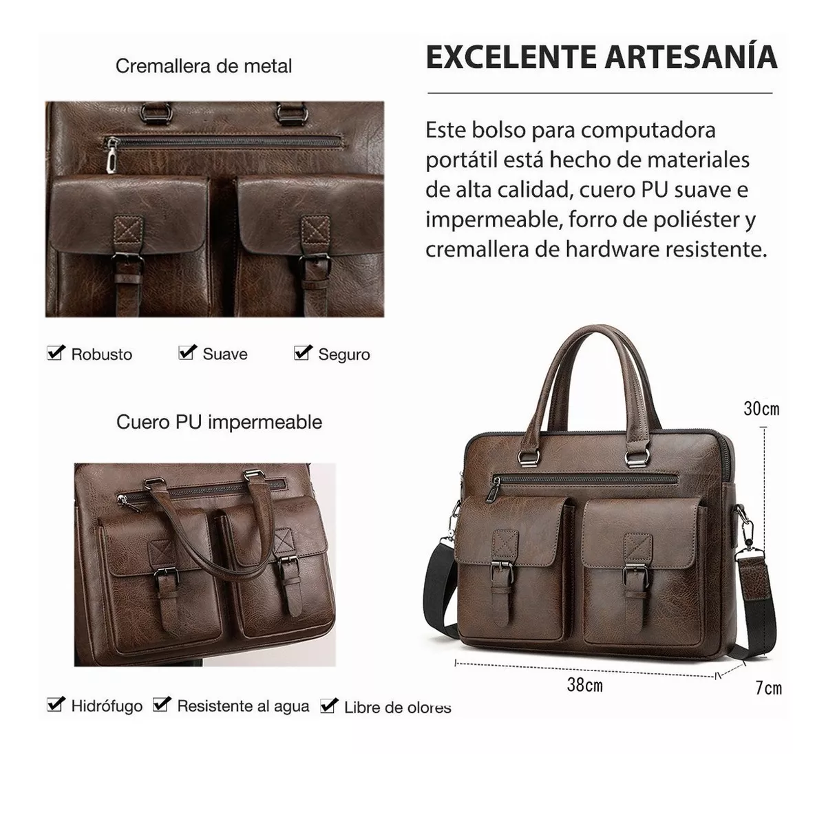 Portafolio Caballero Para Bandoleras Y Maletin De Cuero