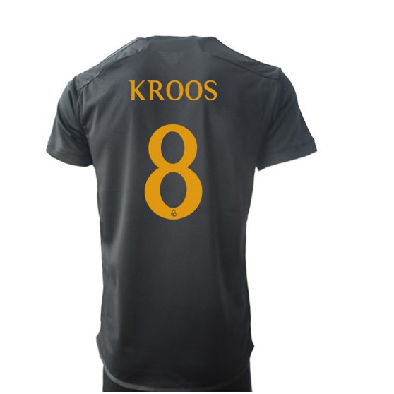 Increible! Jersey Real Madrid 2023/2024 Tercero Negro Toni Kroos 8 Talla M