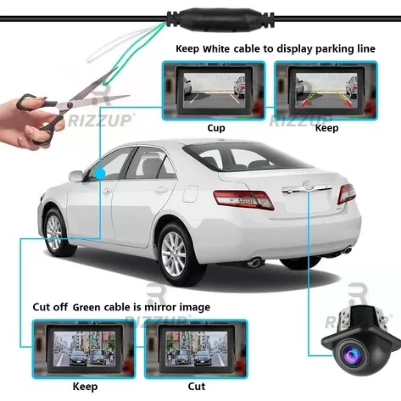 Camara De Reversa Universal Impermeable Accesorios 170° Hd