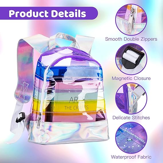 A Mochila Pequeña Transparente Multicolor Para Niñas.