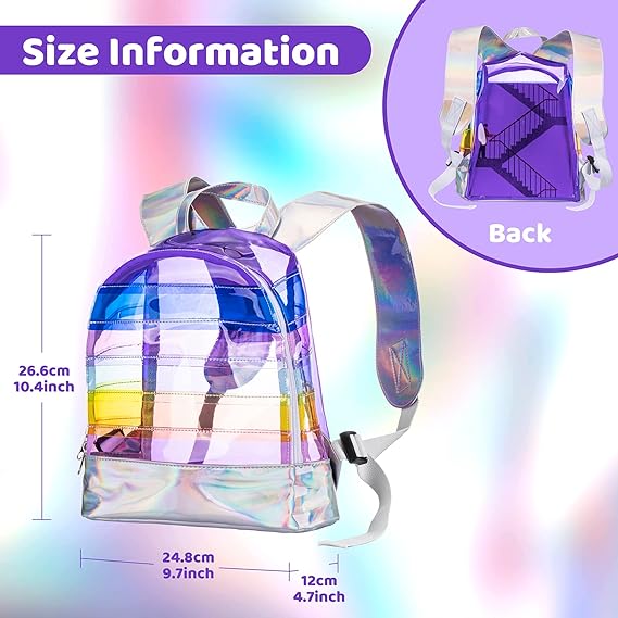 A Mochila Pequeña Transparente Multicolor Para Niñas.