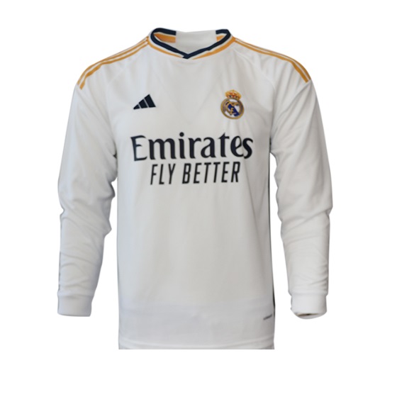 Increible! Jersey Real Madrid 2023/2024 Local Blanca Manga Larga Talla L
