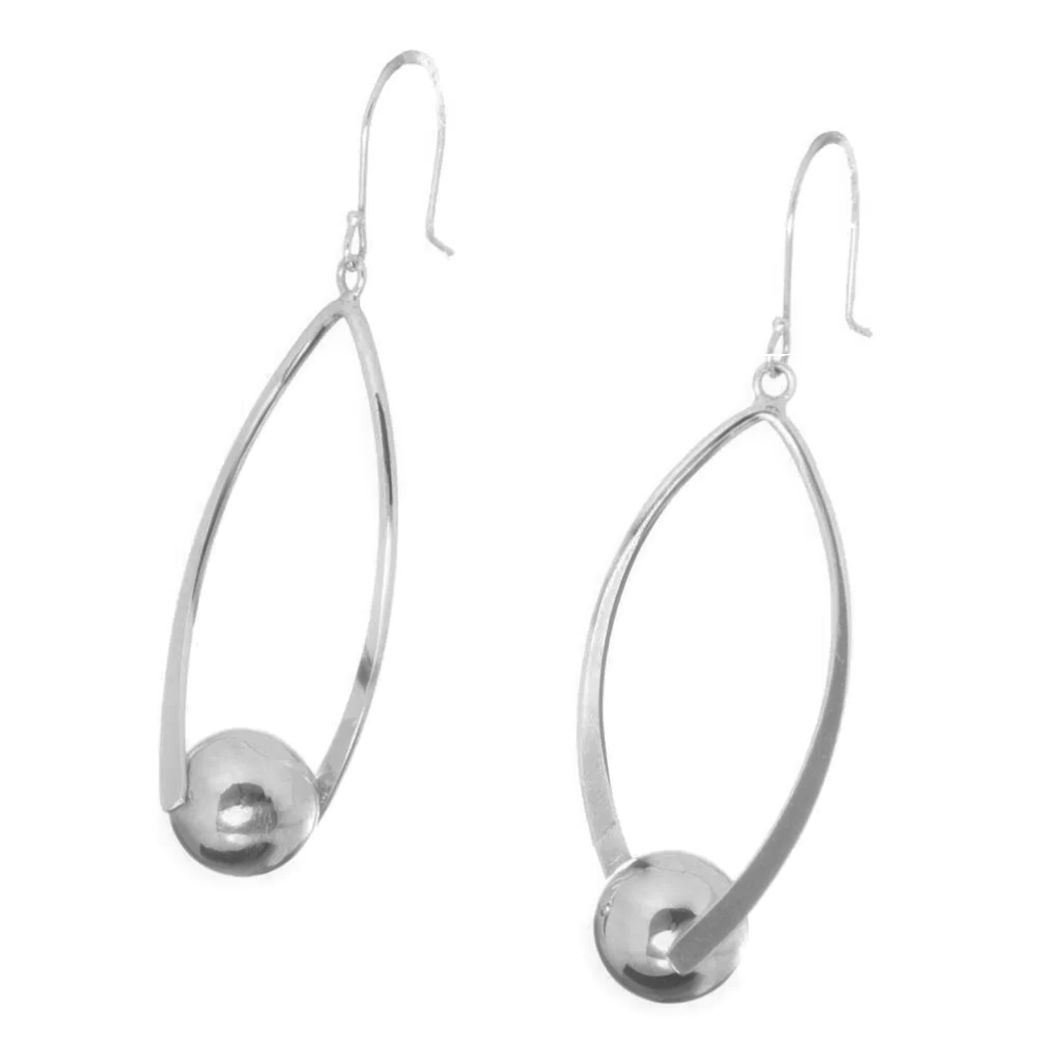PENDIENTES EN PLATA LARGOS NUDO DOBLE ÓVALO